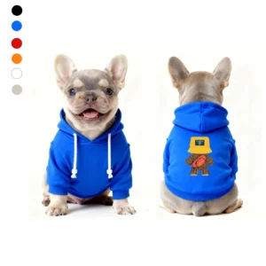 prada dog hoodie blue bear print