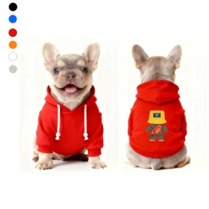 prada dog hoodie red bear print