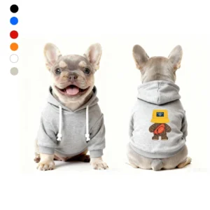 prada dog hoodie gray bear print