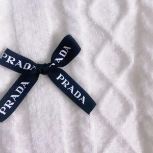prada dog sweater white knit detail