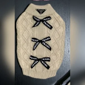 prada dog sweater beige