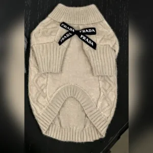 prada dog sweater beige