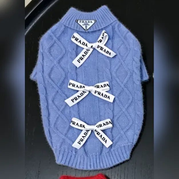 prada dog sweater blue