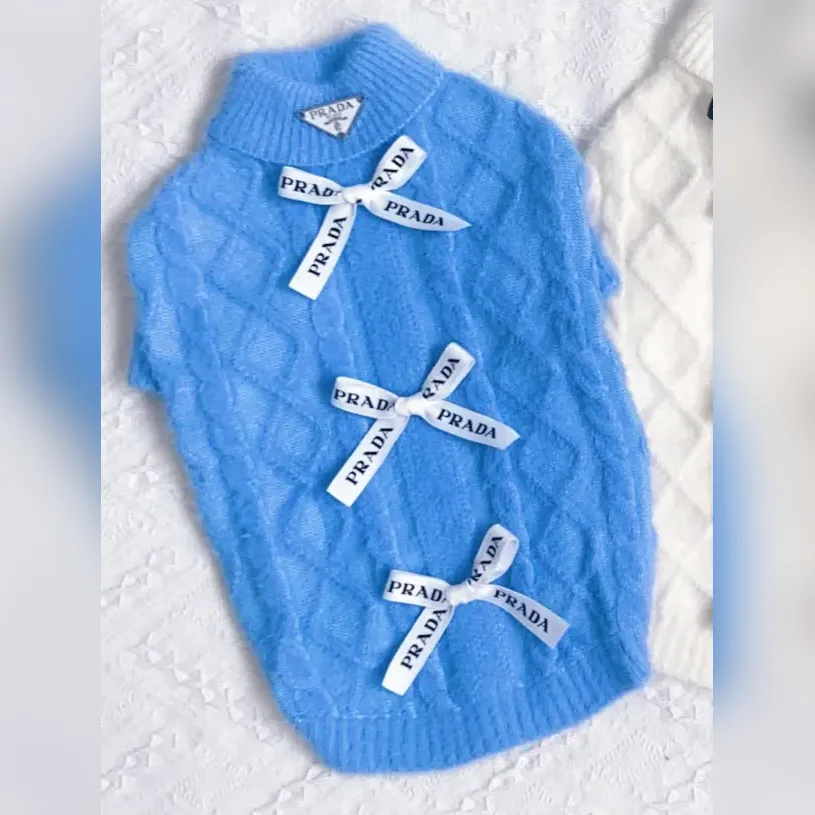 prada dog sweater blue