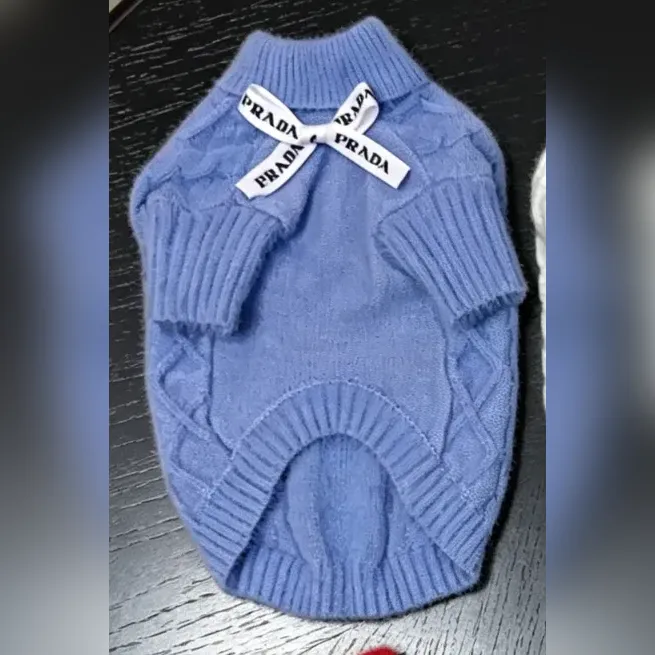 prada dog sweater blue