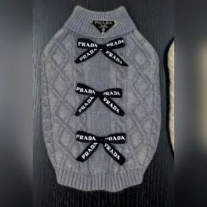 prada dog sweater gray