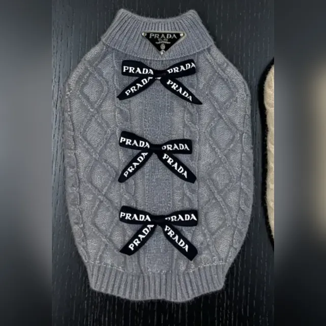 prada dog sweater gray