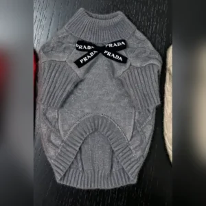 prada dog sweater gray