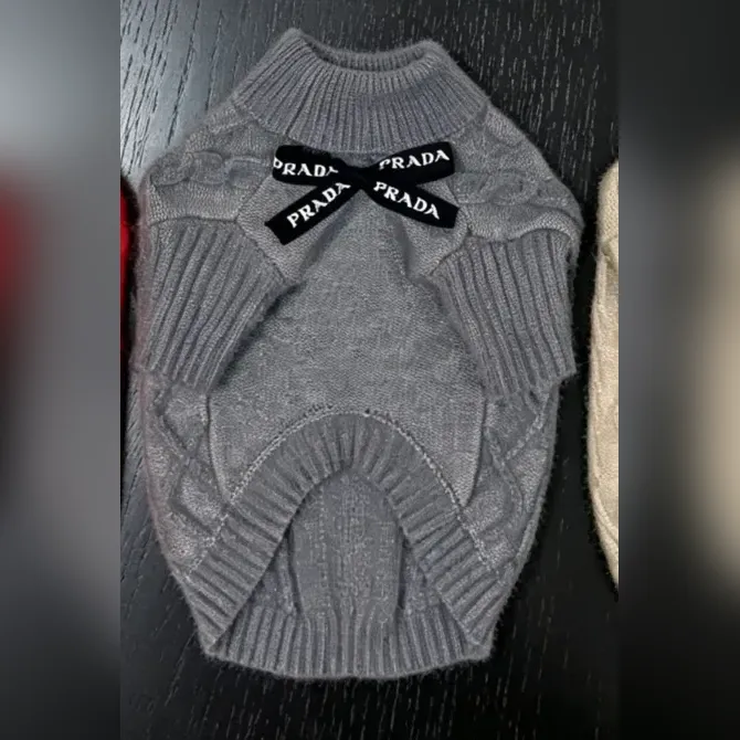 prada dog sweater gray