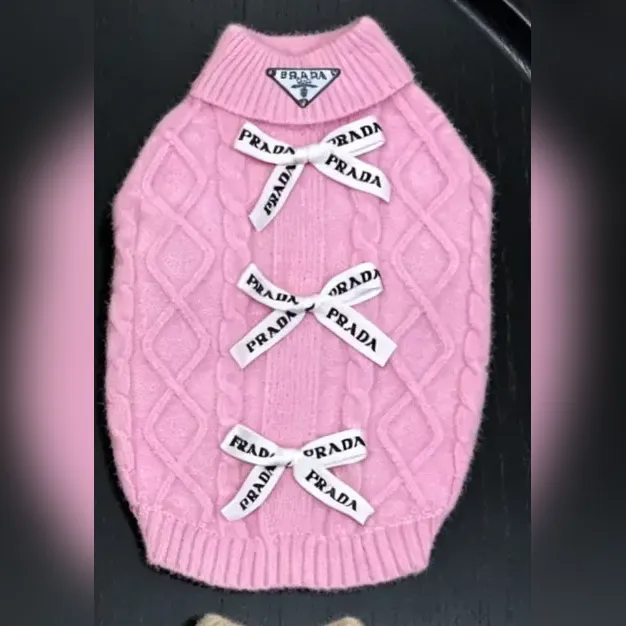 prada dog sweater pink