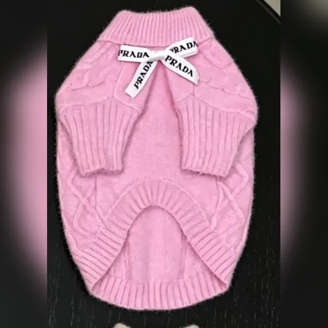 prada dog sweater pink