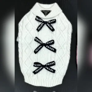 prada dog sweater white