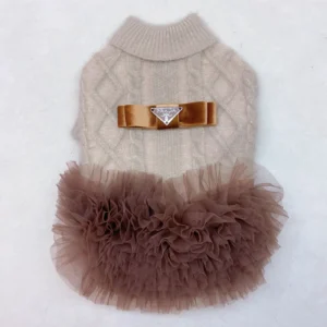 prada dog sweater dress ribbed cuff detail