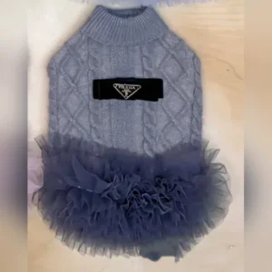 prada dog sweater dress gray