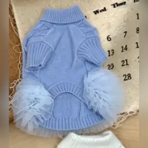 prada dog sweater dress light blue