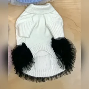 prada dog sweater dress white