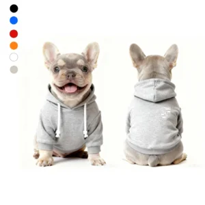 porsche dog hoodie gray on french bulldog