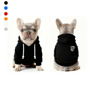 porsche dog hoodie black on french bulldog