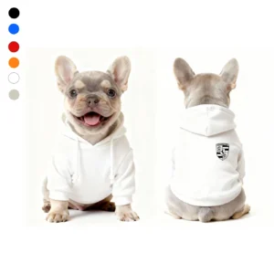 porsche dog hoodie white on french bulldog