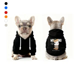moschino dog hoodie black teddy bear print