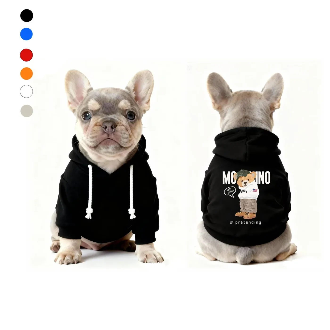 moschino dog hoodie black teddy bear print