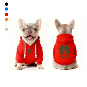 starbucks dog hoodie red front and back
