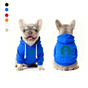 starbucks dog hoodie blue front and back
